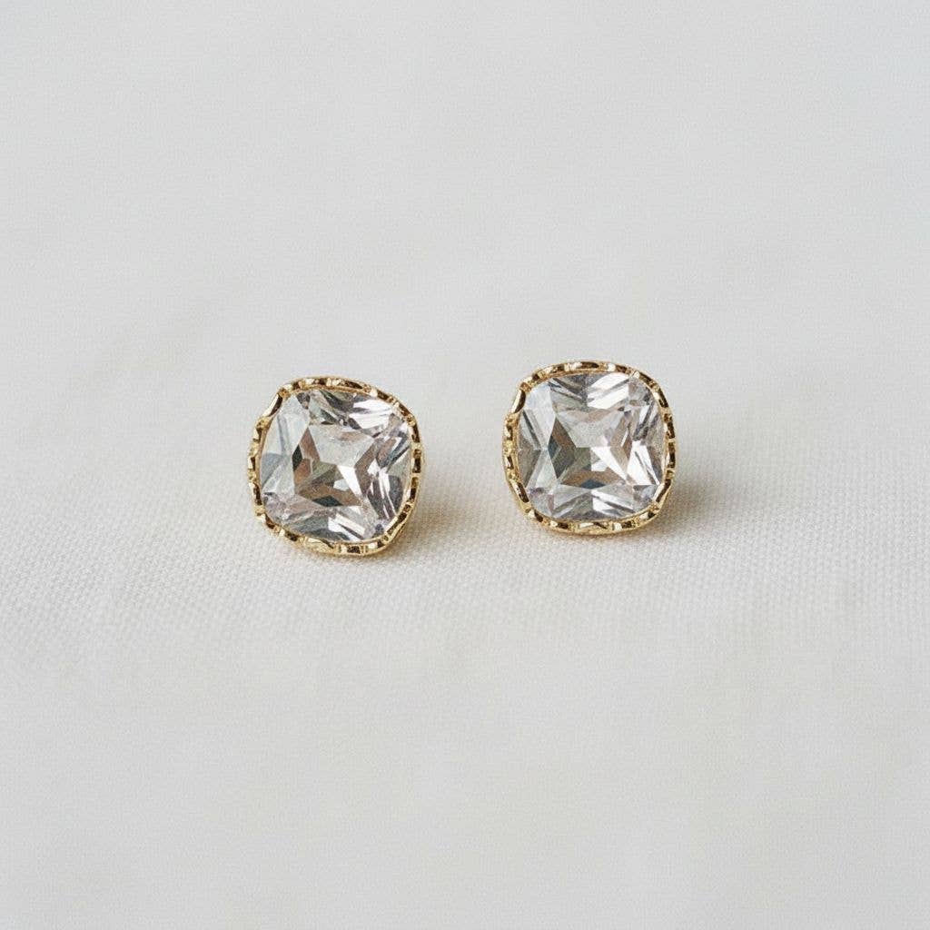 Chic Square Zirconia Drop Earrings
