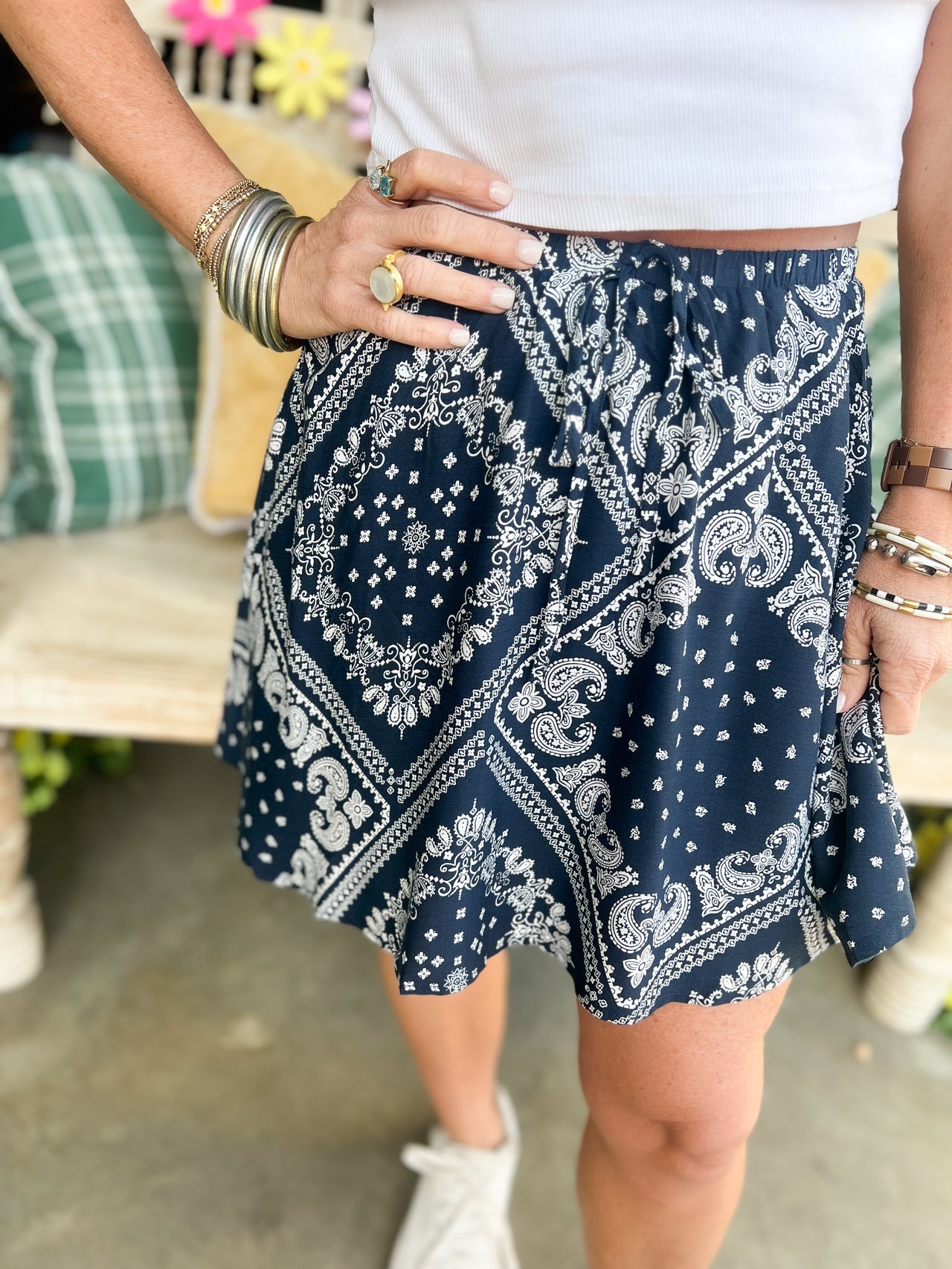Navy Handkerchief Skirt