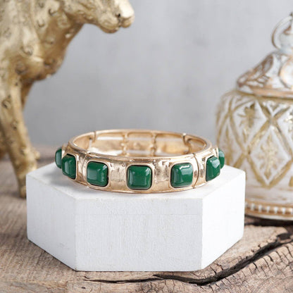 Eternal Glow – Eternity Stretchy Bangle with Cabochons or Pearls: Pearl