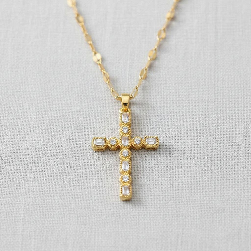 Zirconia Cross Pendant Necklace