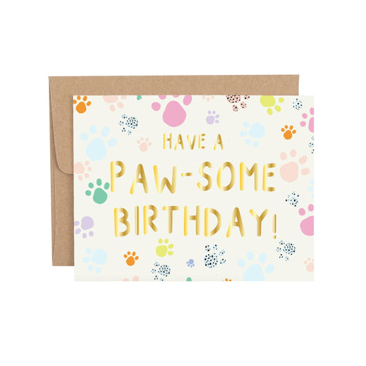 Pawsome Birthday Greeting Card