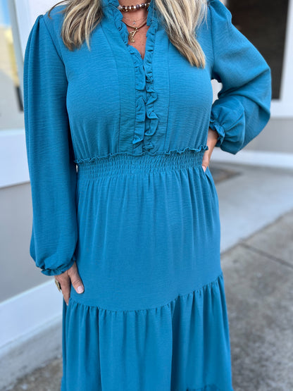 Teal Tiered Maxi Dress