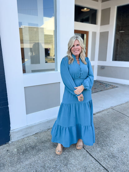 Teal Tiered Maxi Dress