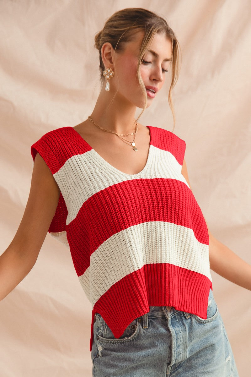 Deep V Sweater Top