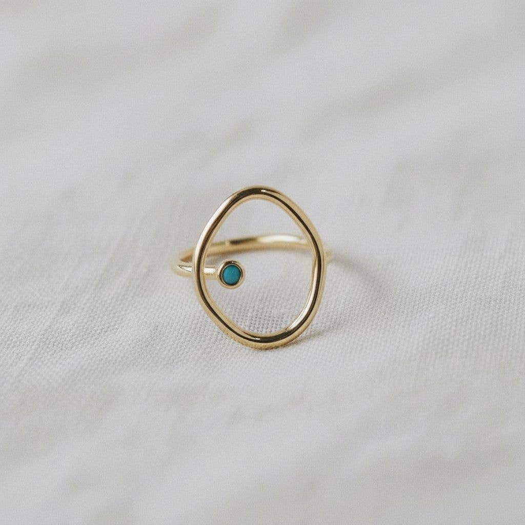 Artistic Adjustable Blue Gemstone Ring