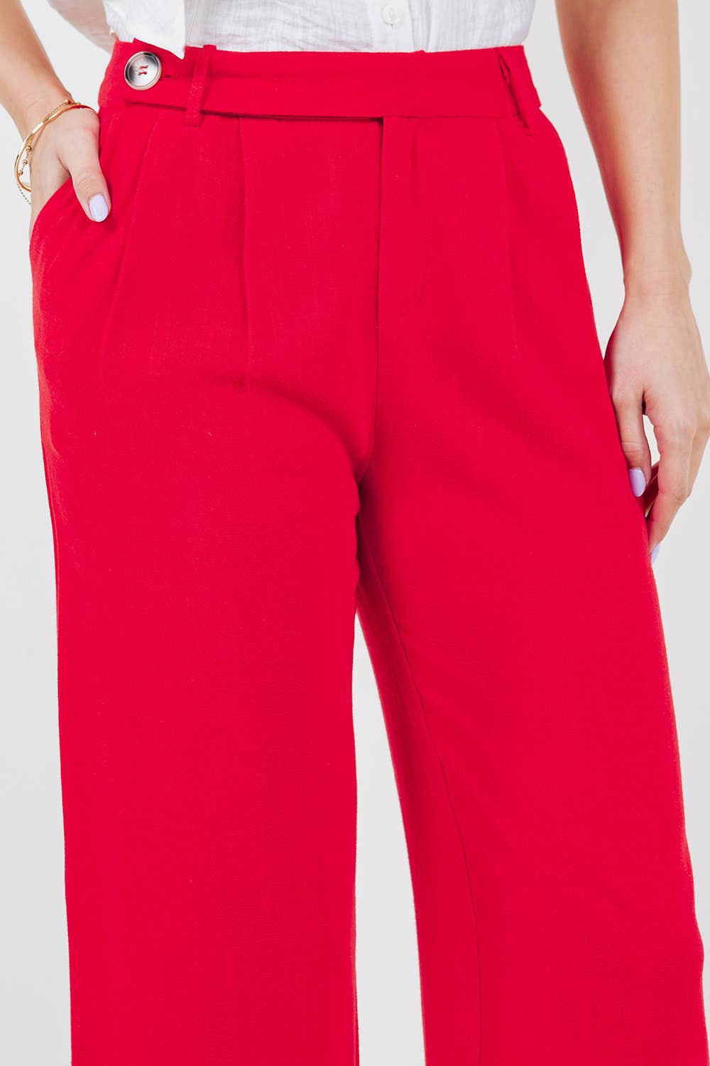Red Cropped Pants