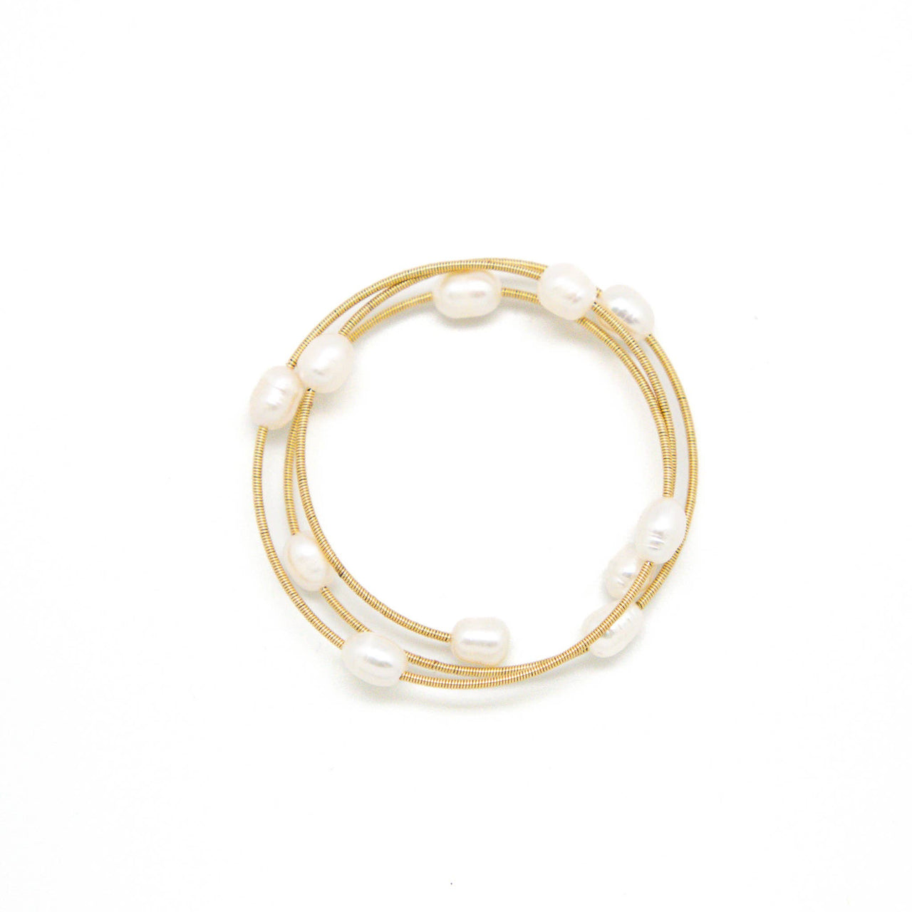 Bracelet Freshwater Pearl(8mm)14Kt.Gold Plated Wrap