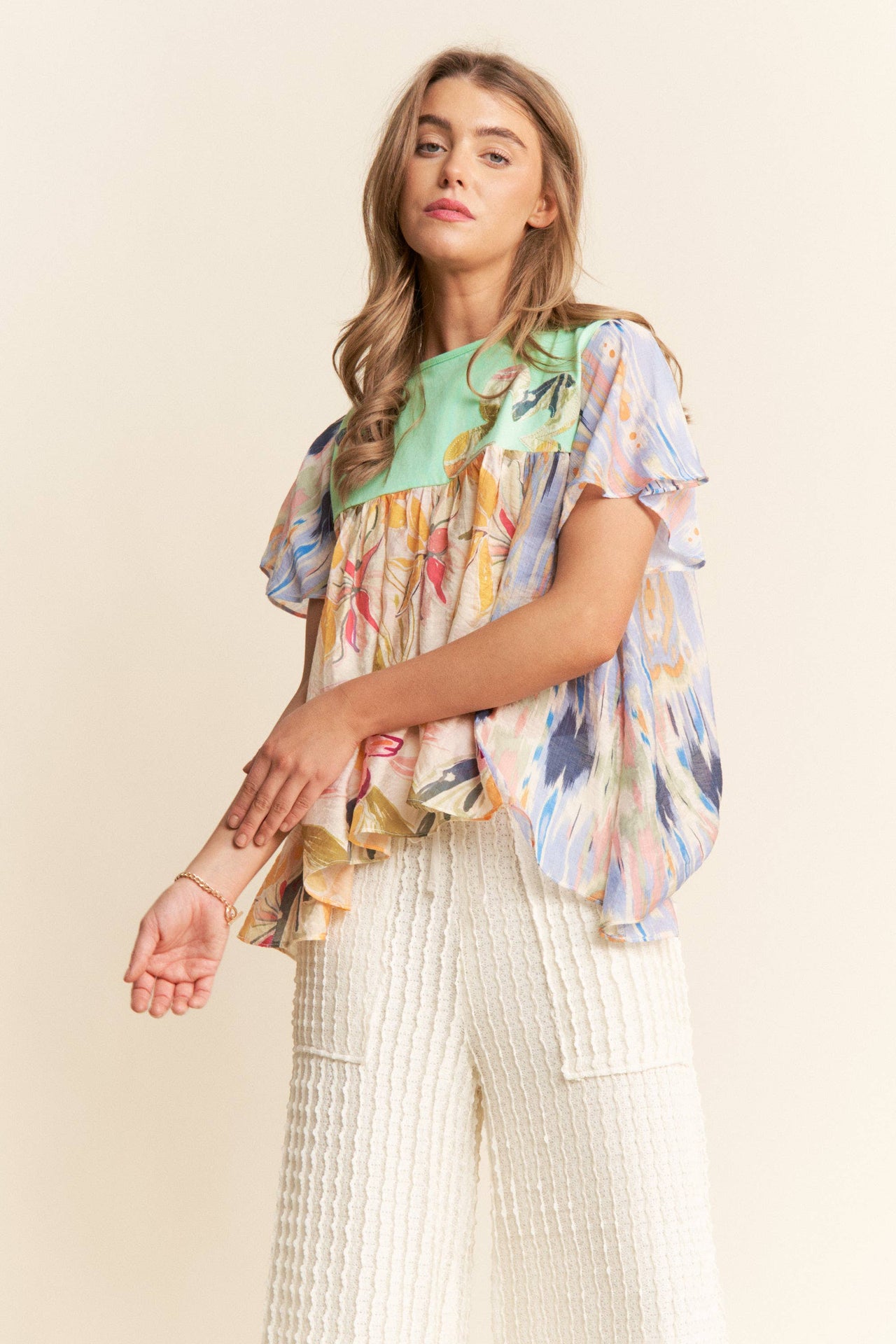 Floral Print Flowy Boho Top
