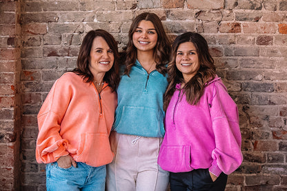 Fleece Washed  Half Zip