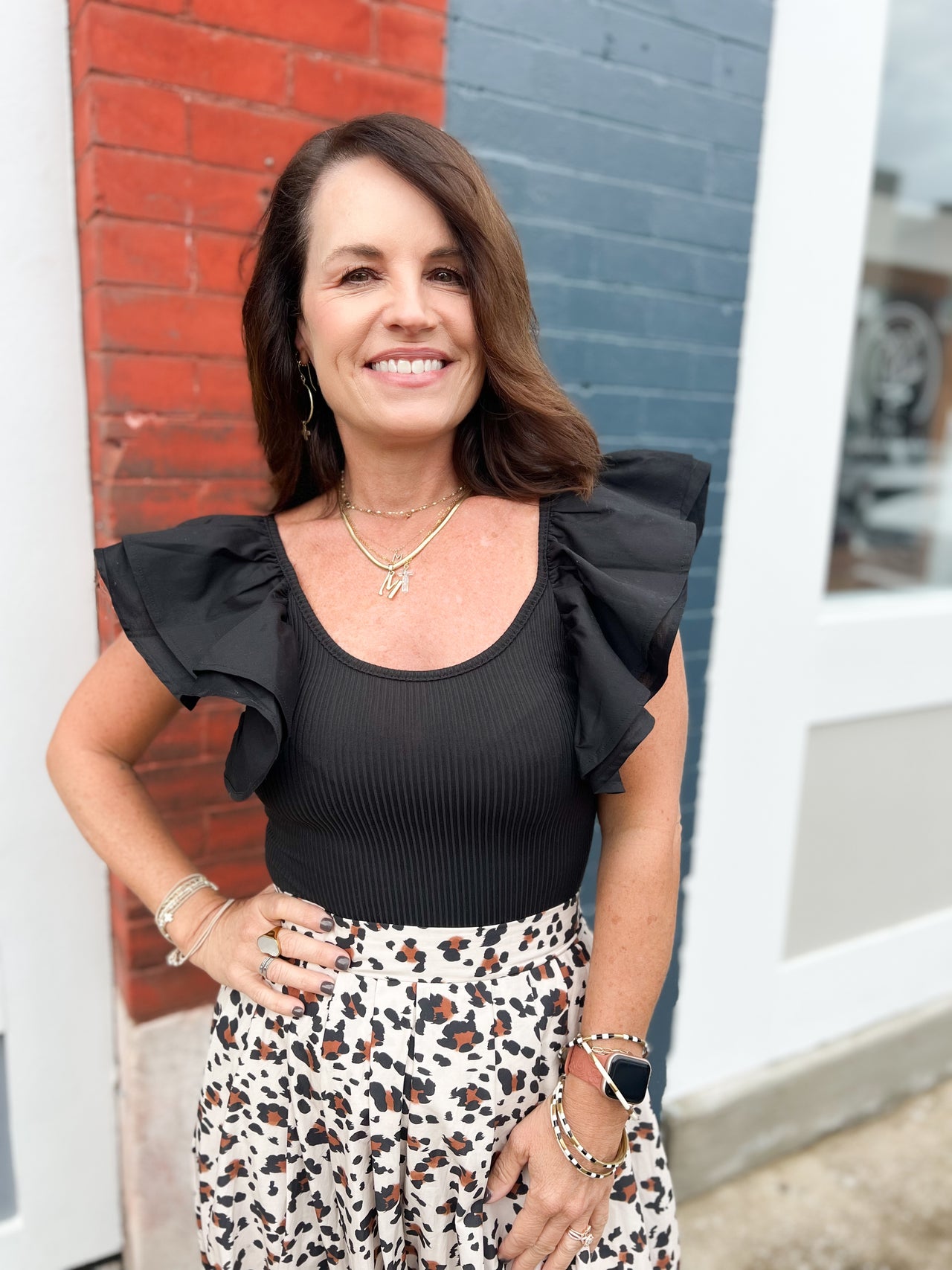 Ruffled Sleeve Solid Bodysuit