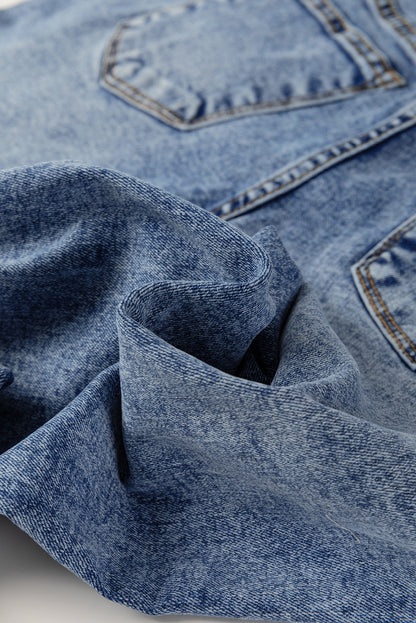 Myosotis Center Seam Straight High Waist Jeans