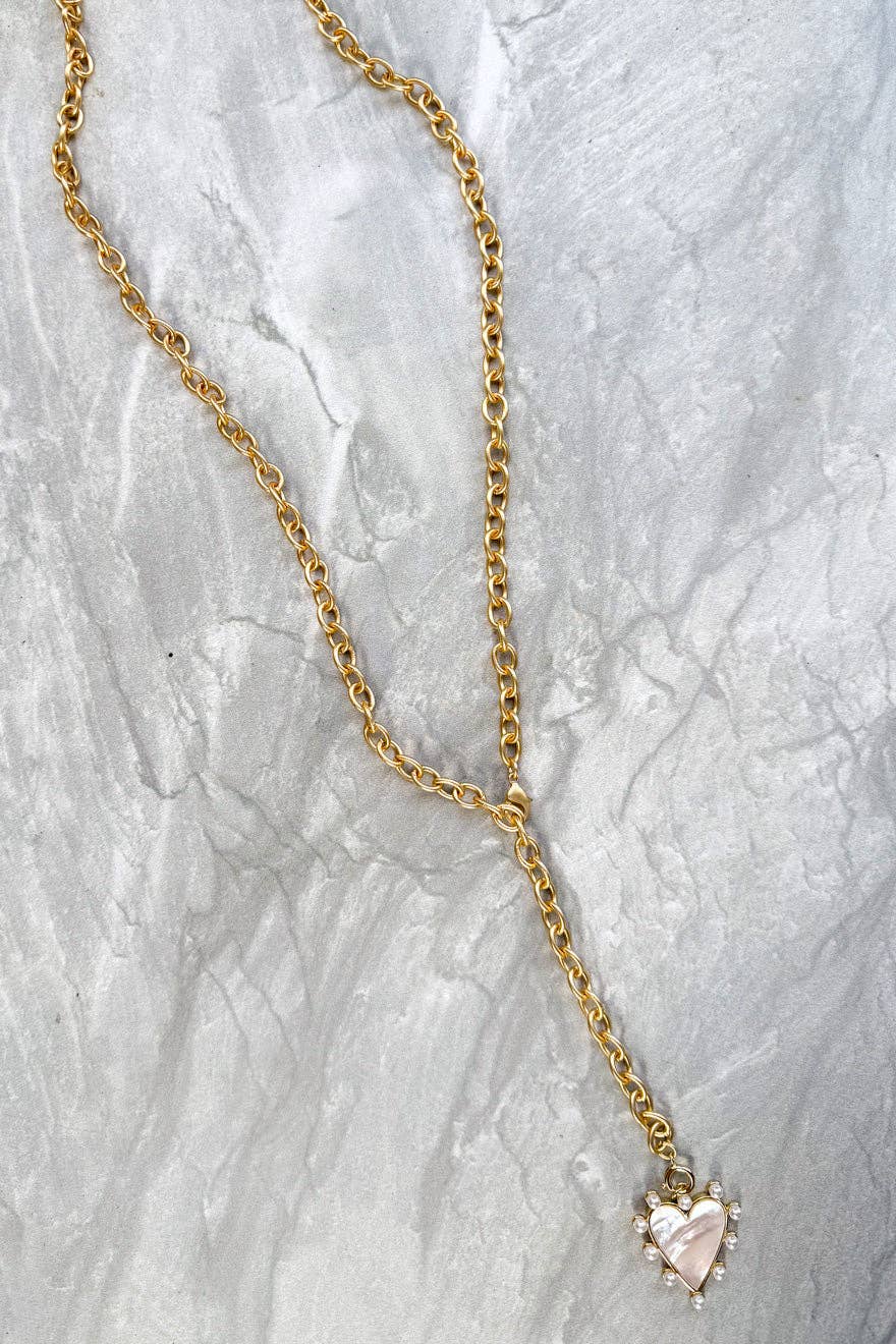 Spotted Heart Long Necklace