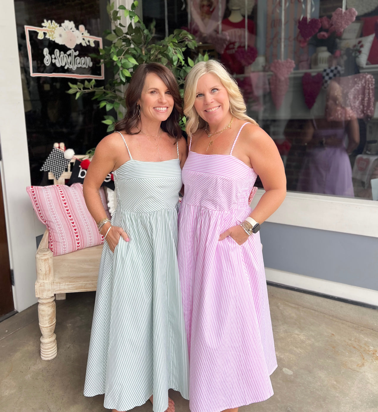 Striped Spaghetti Strap Dress