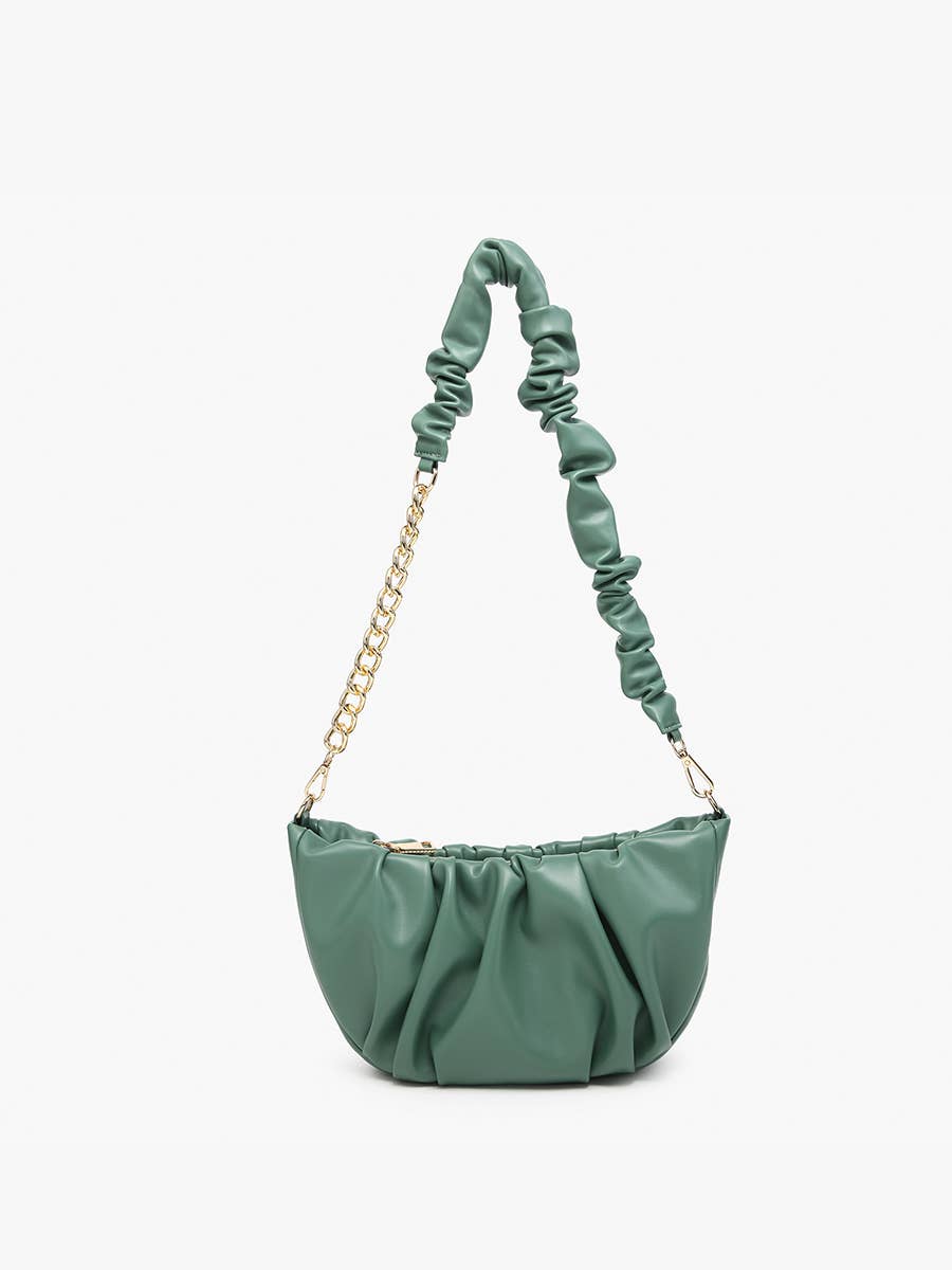 Stockholm Ruched Shoulder Bag: DARK FERN