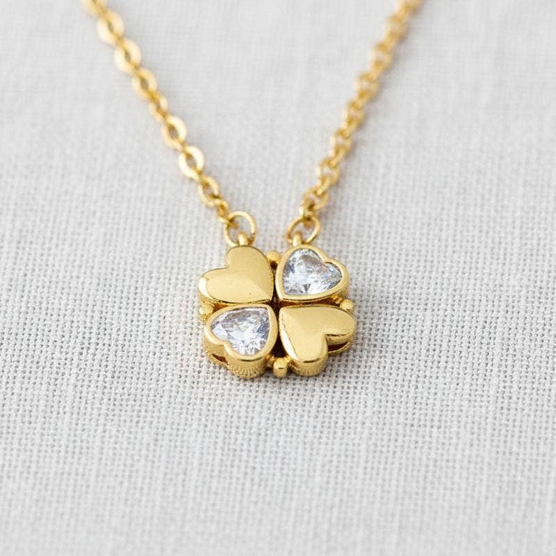 Titanium Double Layer Clover Necklace