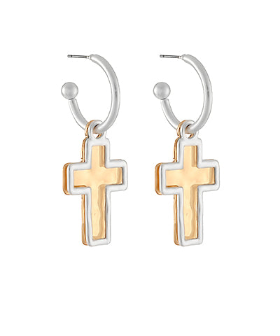 Hammered Cross Silver