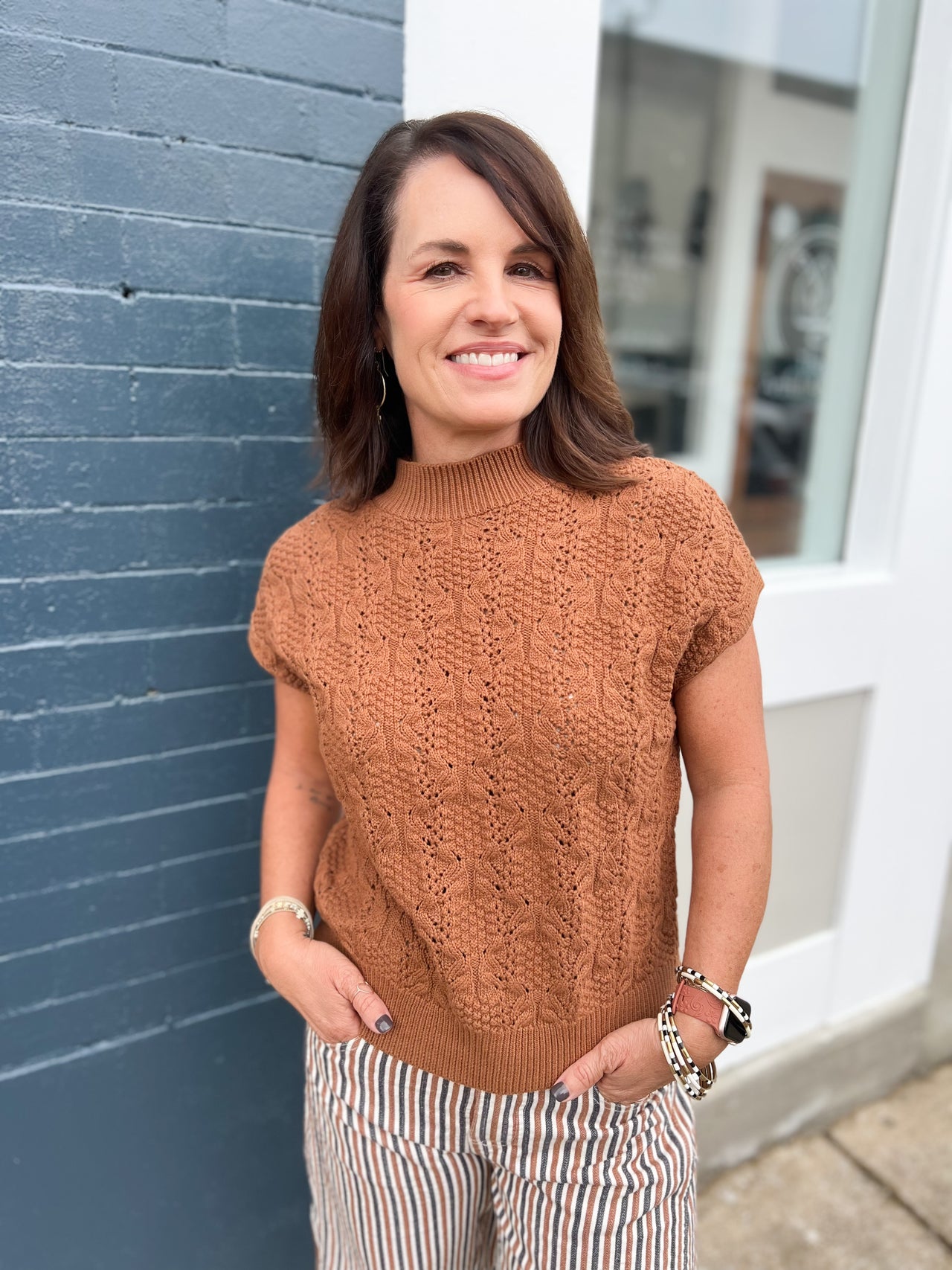 Cinnamon Mock Neck Sweater