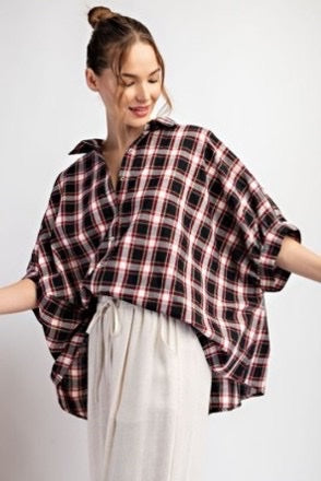 Plaid Oversized Top