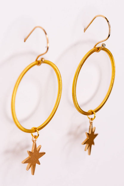 8 Point Star Hoop Earrings
