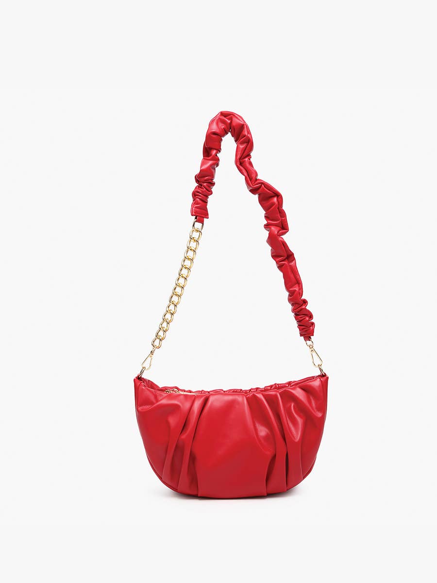 Stockholm Ruched Shoulder Bag: Red