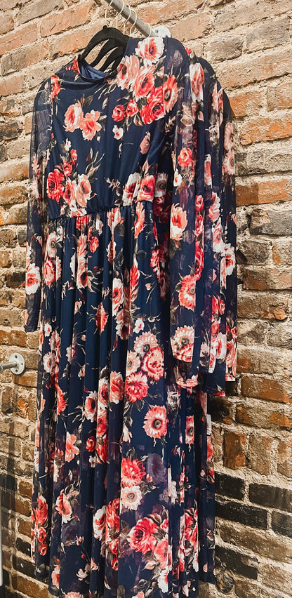 Navy Floral Maxi