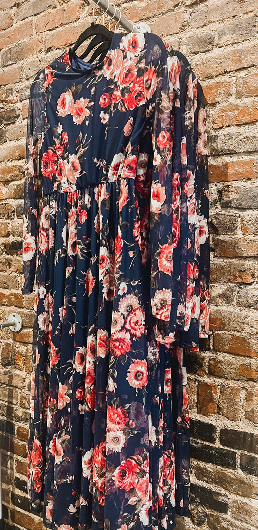 Navy Floral Maxi