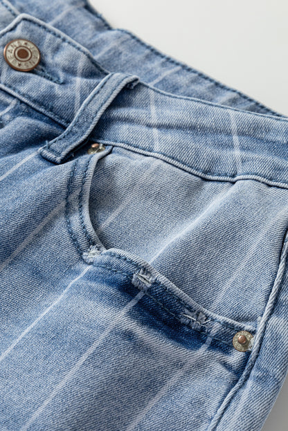 Beau Blue Multi Buttons Wide Leg Jeans