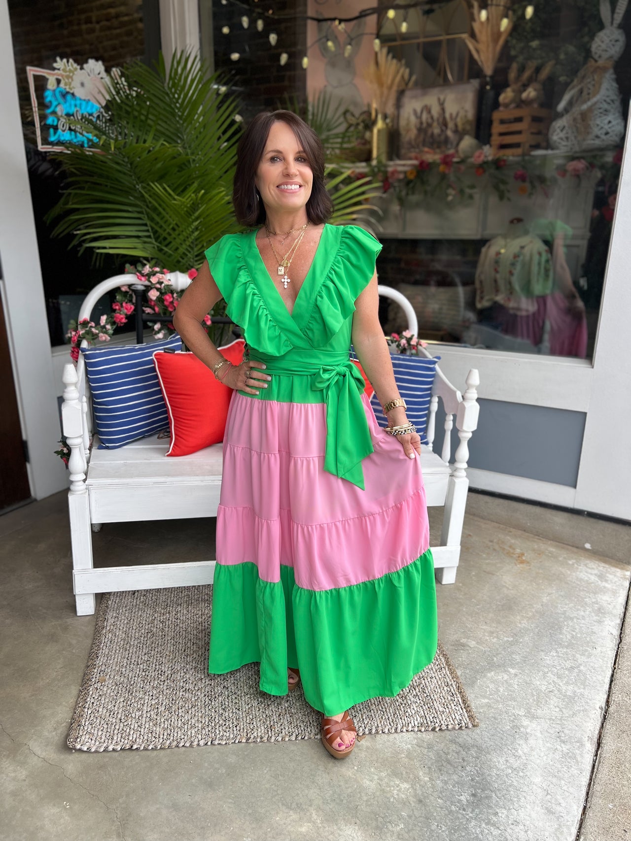 Color Block Tiered Maxi
