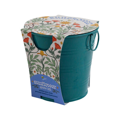Painted Flower Grow Pail - Sunflower Grow Kit