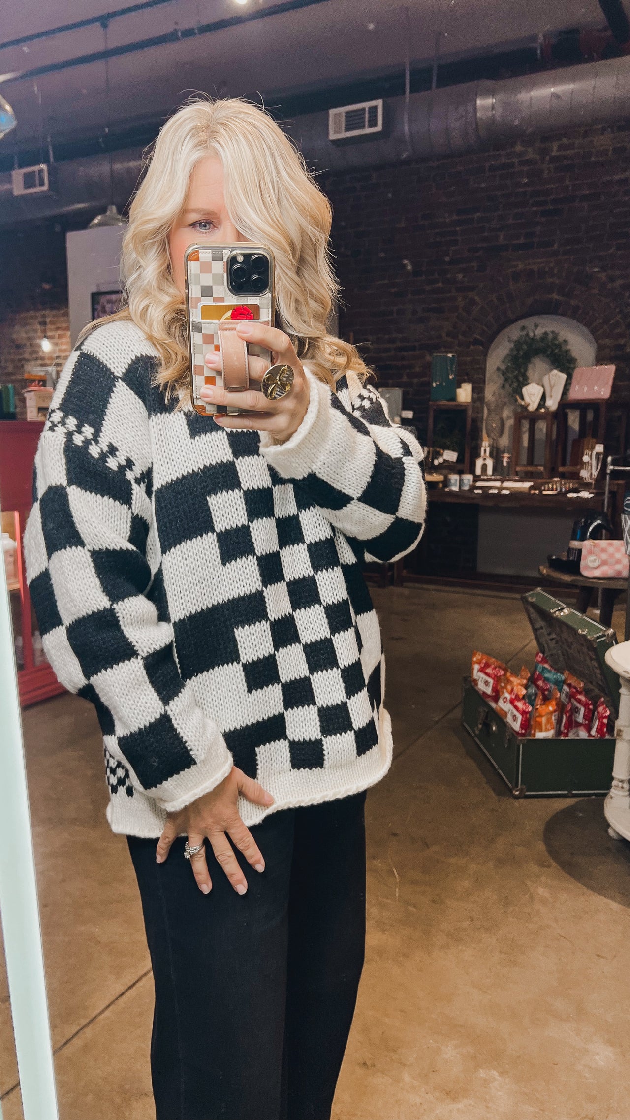 Vintage Checkered Sweater
