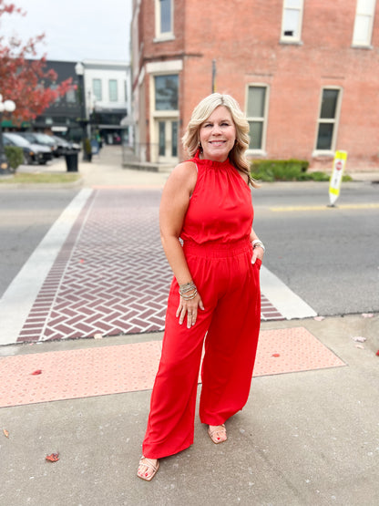 Halter Mock Neck Jumpsuit