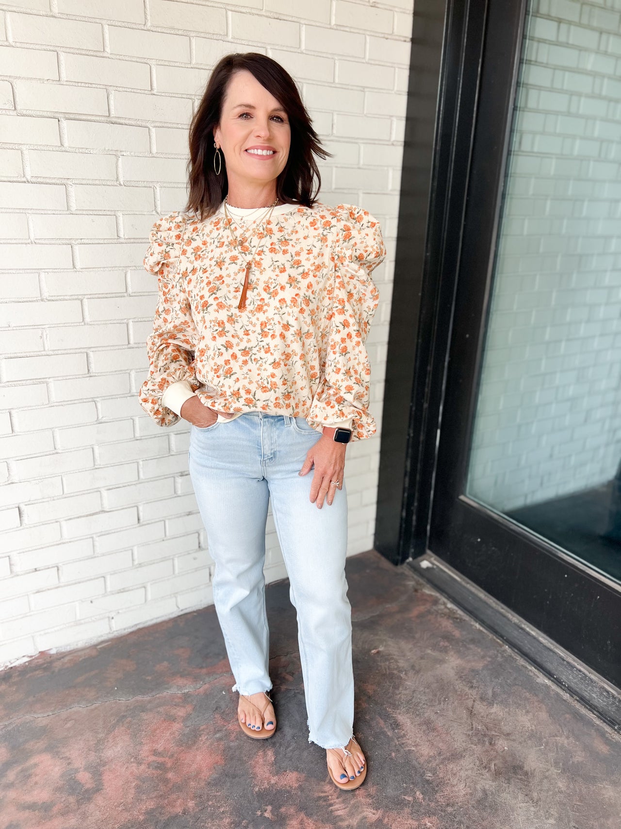 Floral Corduroy Top