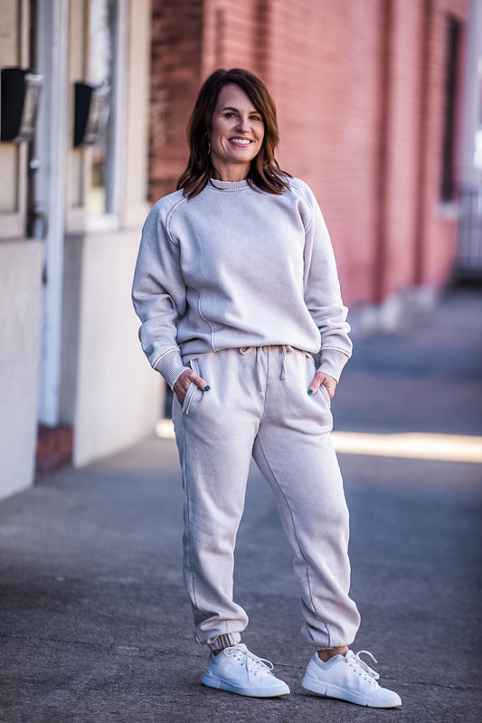 Acid Washed Fleece Sweatpants