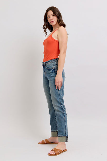 MR Vintage Wash Double Roll Cuff Jean