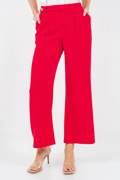 Red Cropped Pants