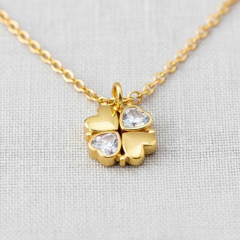 Titanium Double Layer Clover Necklace