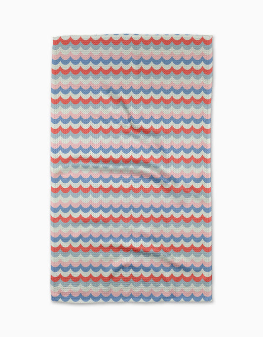 Scallop Stripes Tea Towel