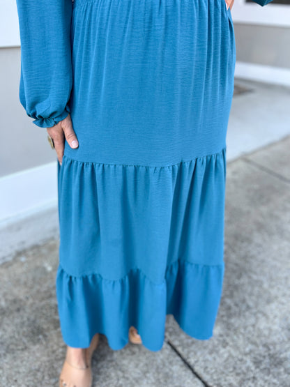 Teal Tiered Maxi Dress