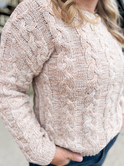 Cable Knit Taupe Sweater