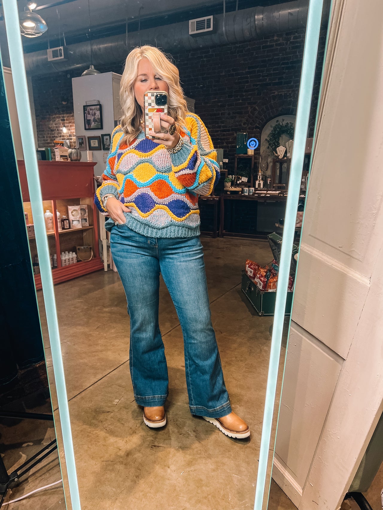 V-Neck Colorful Sweater