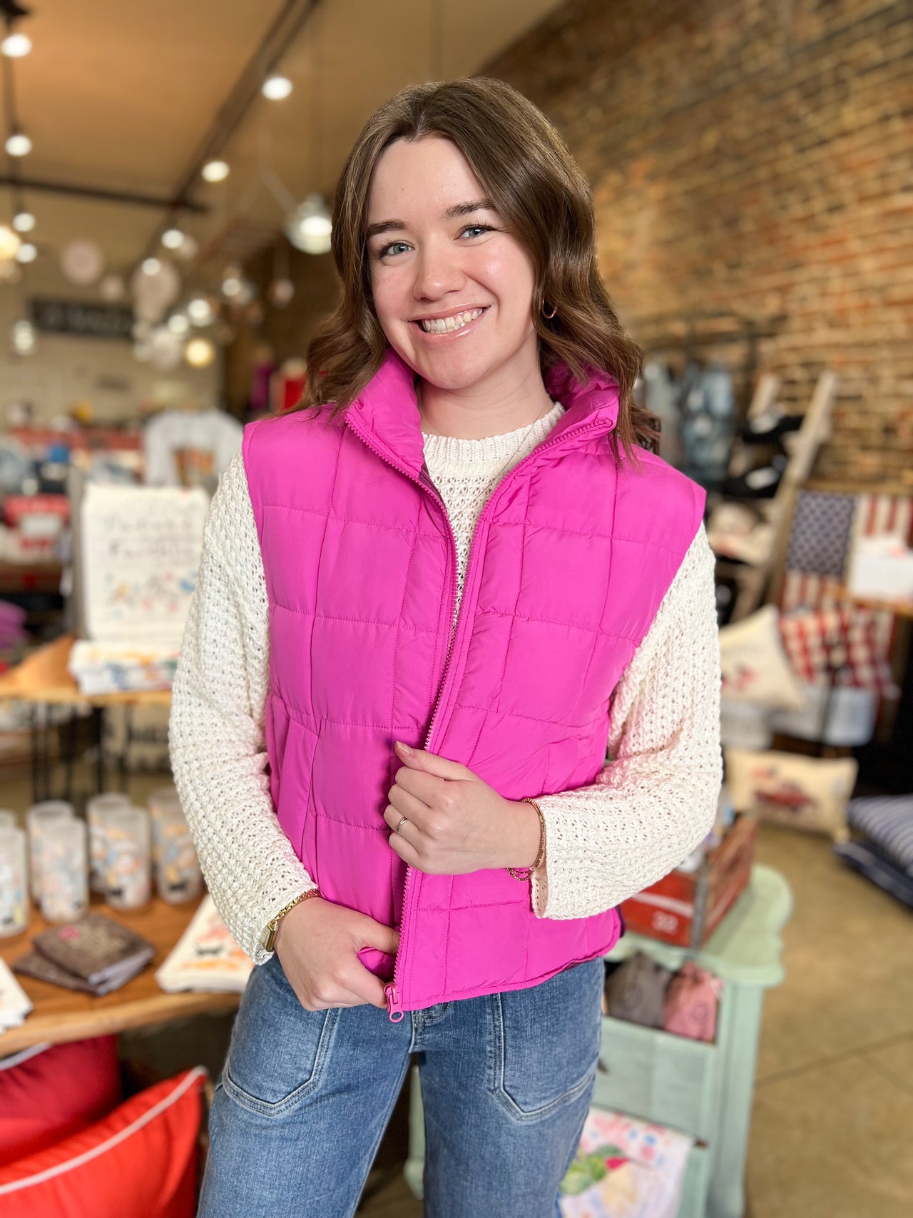 Fuchsia Quilted Vest