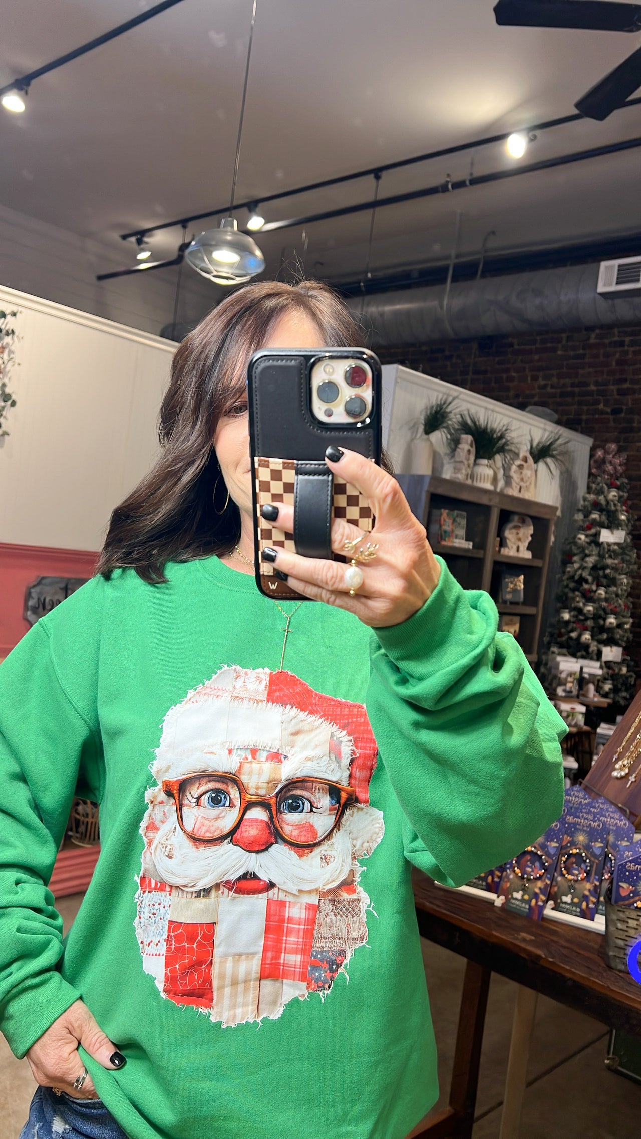 Patchwork Santa Sweatshirt