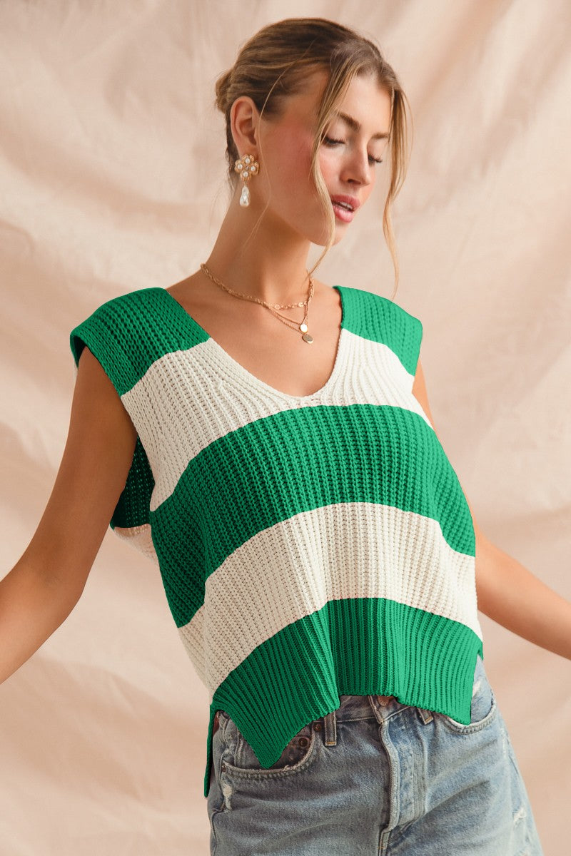 Deep V Sweater Top