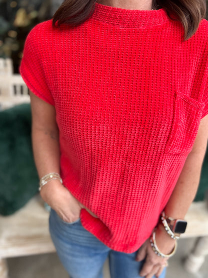 Chenille Short Sleeve Sweater