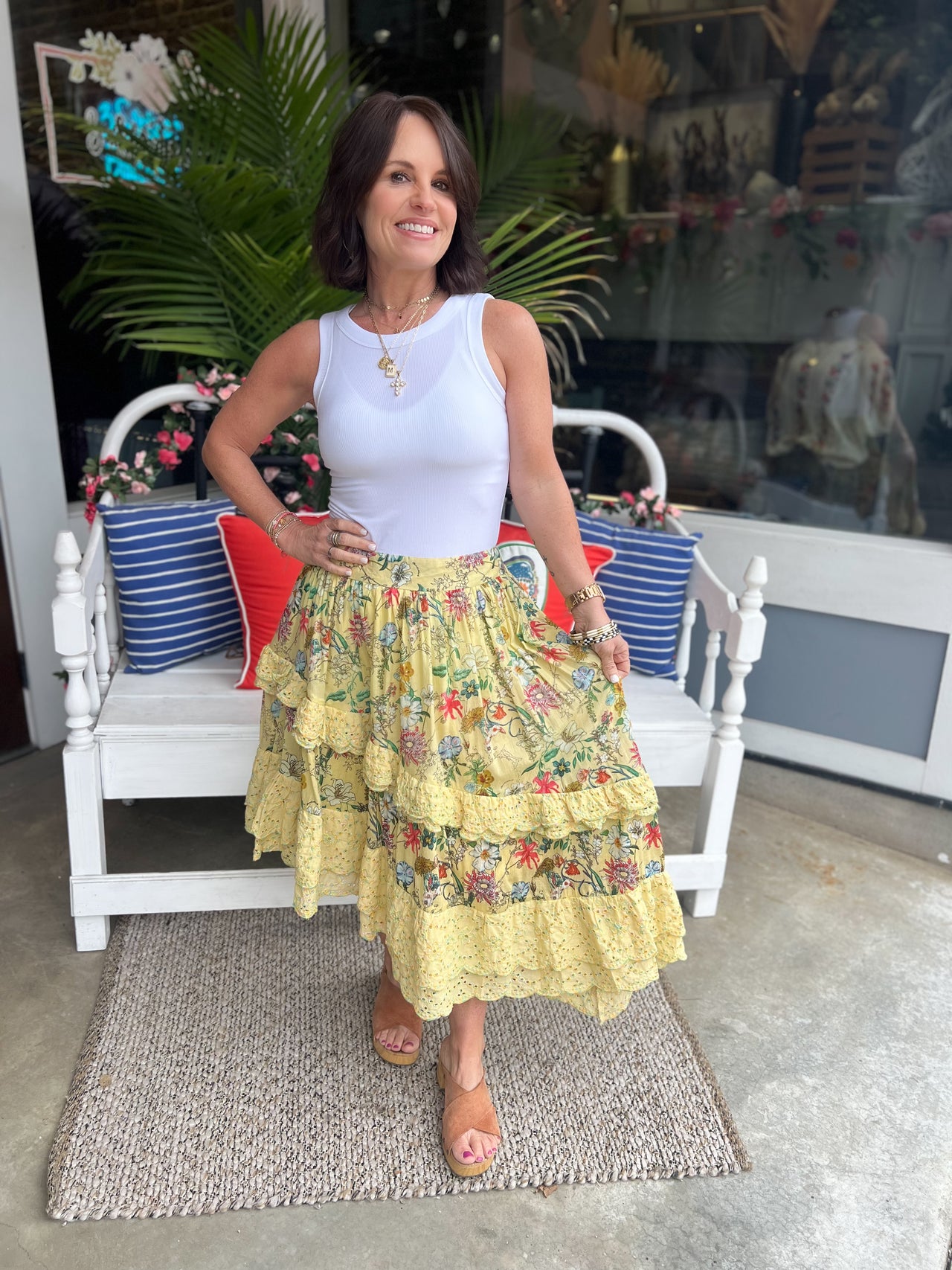 Hi-Lo Eyelet Skirt