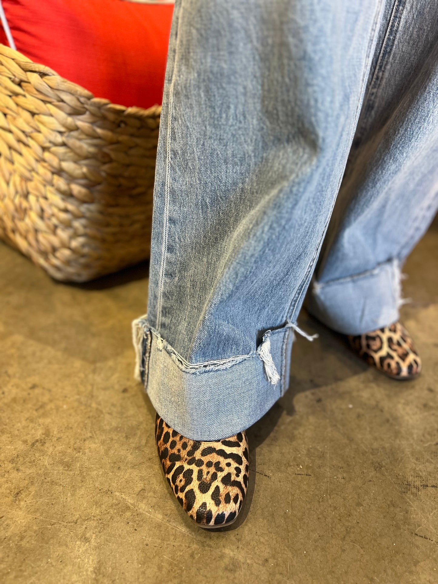 High Rise Cuffed Baggy Wide Leg