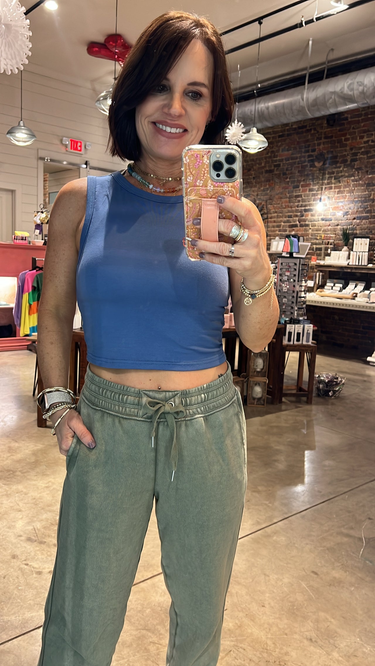 Blue Cropped Tank