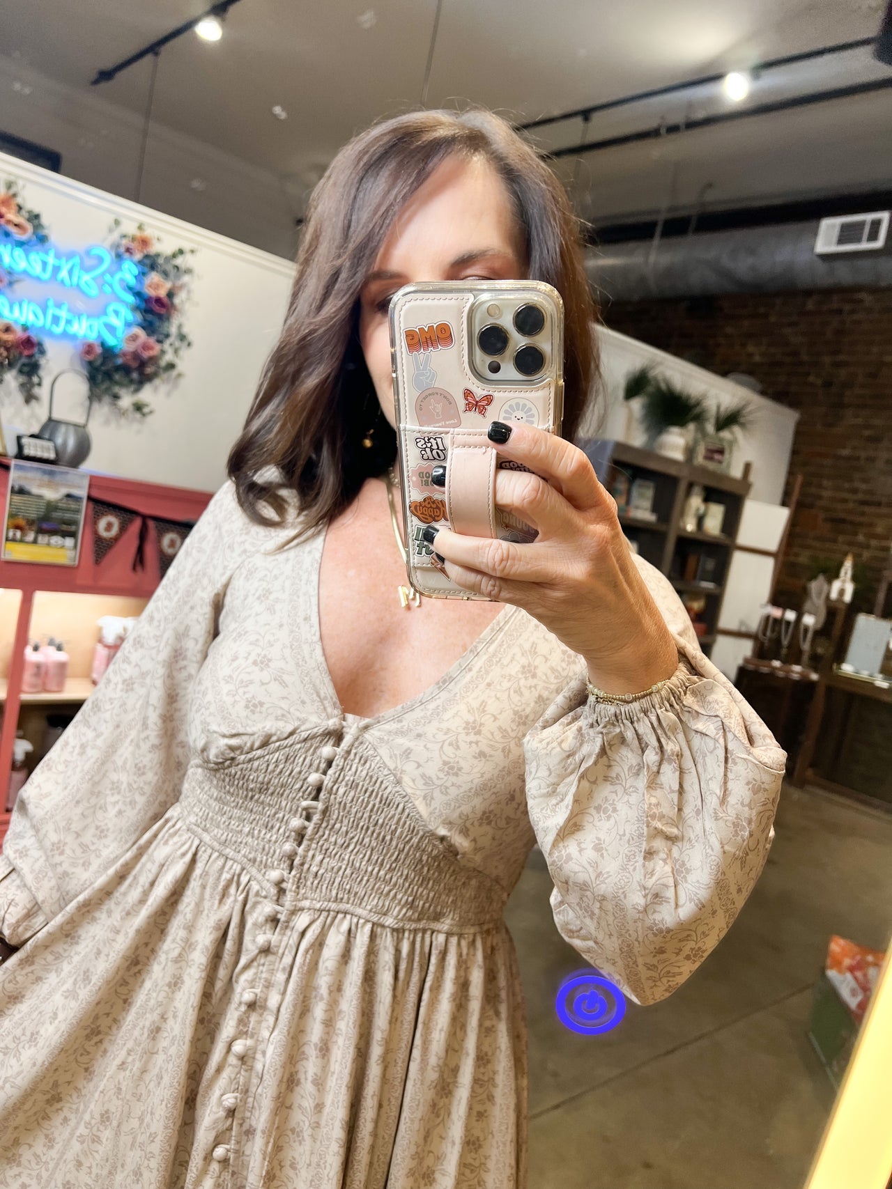 Smocked Button Down Maxi