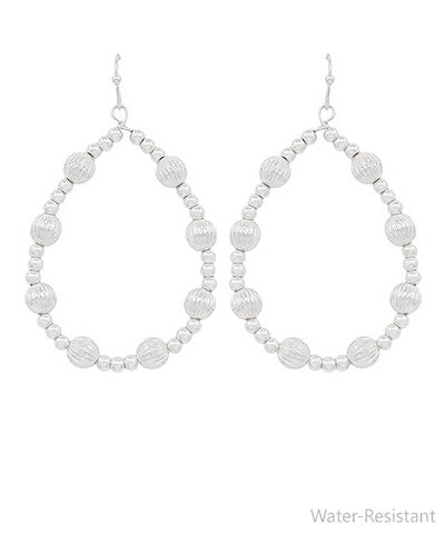 Silver Ball Teardrop Earrings