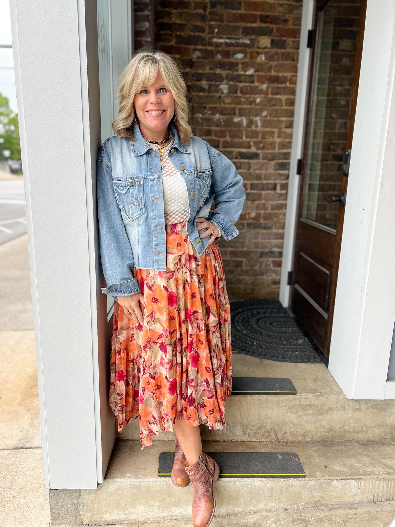 Olive Floral Skirt